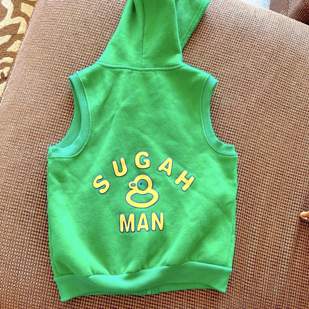 Sugar duck Brand Sugah Man yellow duck green hooded vest boys